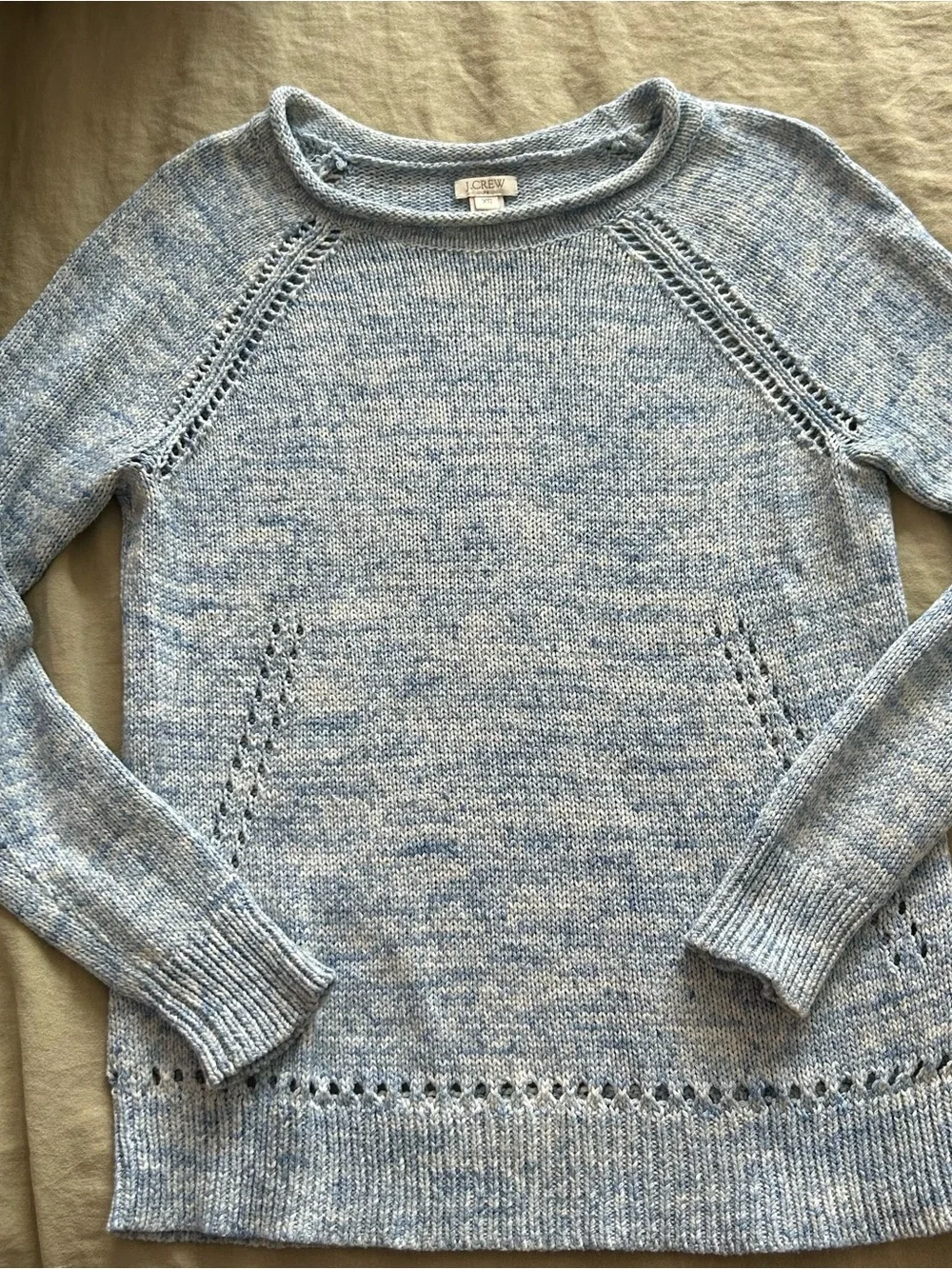 J. Crew - Crew Neck Knit Pullover Light Blue Marled Sweater